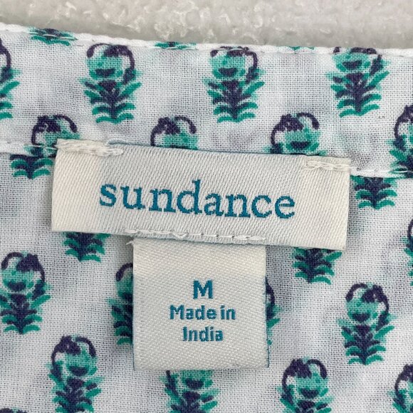 Sundance Womens Medium Cotton Floral Blouse Button Front Boho Long Sleeve Shirt - Picture 4 of 11